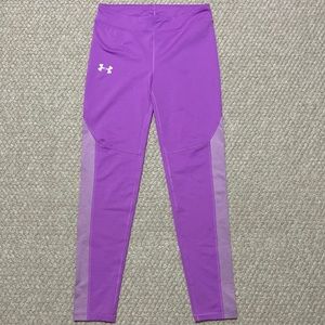 Girl’s Under Armour Purple Leggings Sz XL